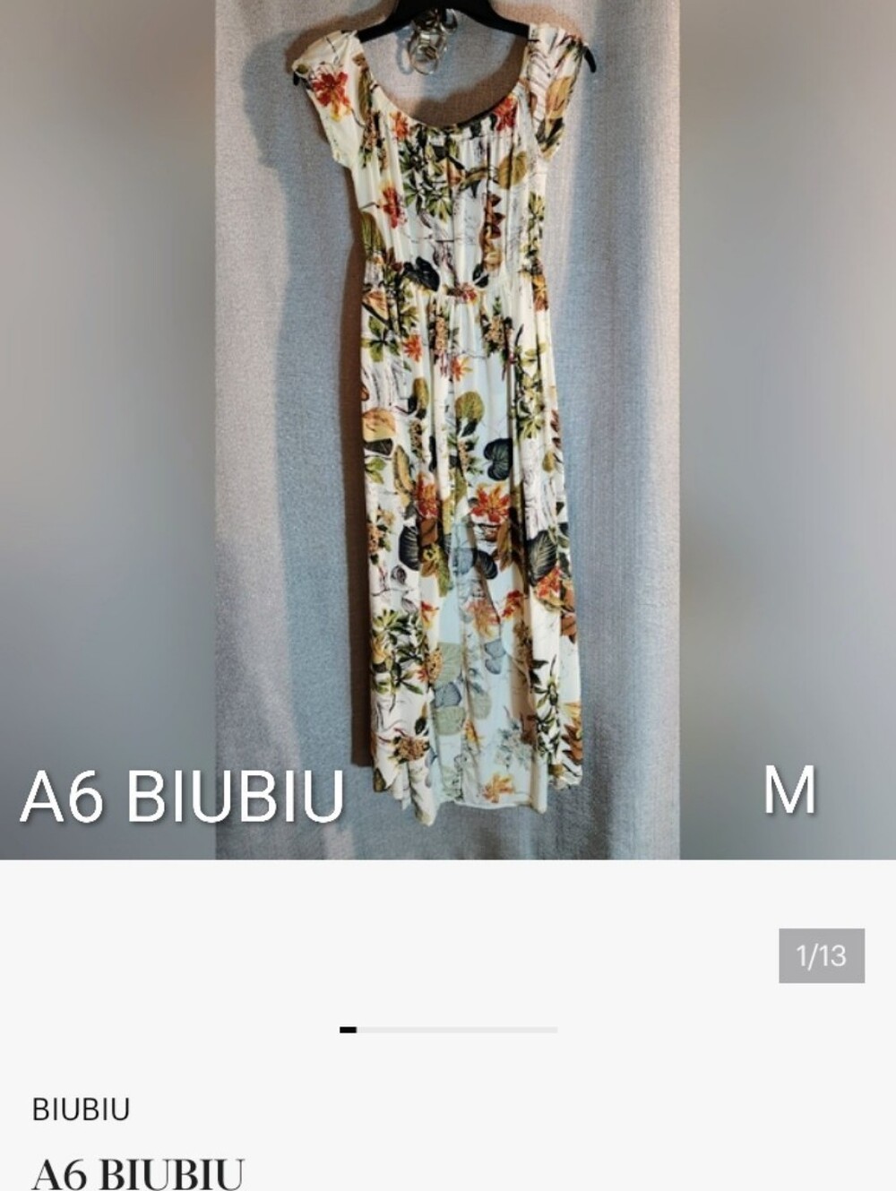 A6 Women's Floral Off-Shoulder Maxi Dress - Cream Floral.